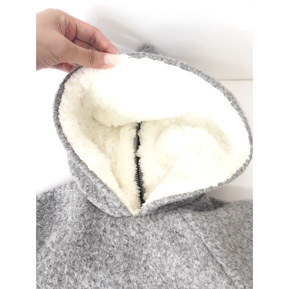 FINA EJERIQUE NWT Baby Faux Sheepskin Hooded Coat in Gray Size 12M - Picture 7 of 12